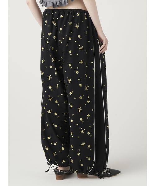 Furfur Flower Print Wide Sweat Pants RWCP252024BLKF