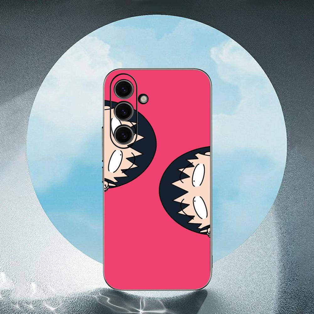 Cute Anime Sakura Momoko -O For Samsung Galaxy S25 S24 S23 Ultra S22 S21 Plus S20 Black Soft Silicone Protective Case