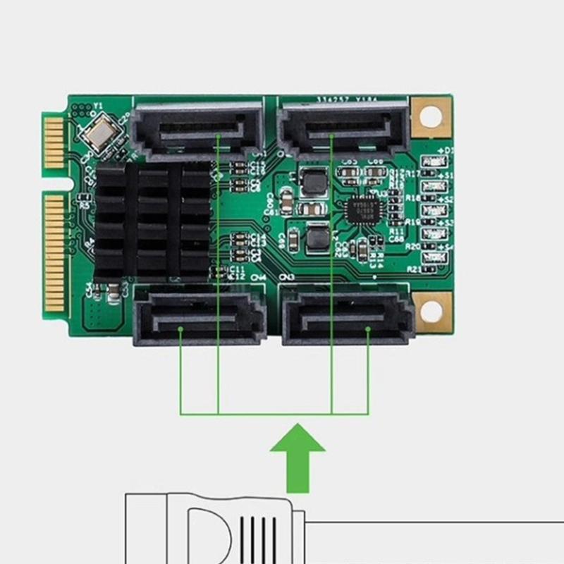 Mini-PCIe zu SATA3.0 Controller-Karte 4 unabhängige Ports AHCI-kompatibel für Laptop-Upgrades