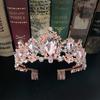 Crystal Pink Crown Bridal Crown Wedding Baroque Queen Golden Big Crown Wedding Dress Accessories Jewelry