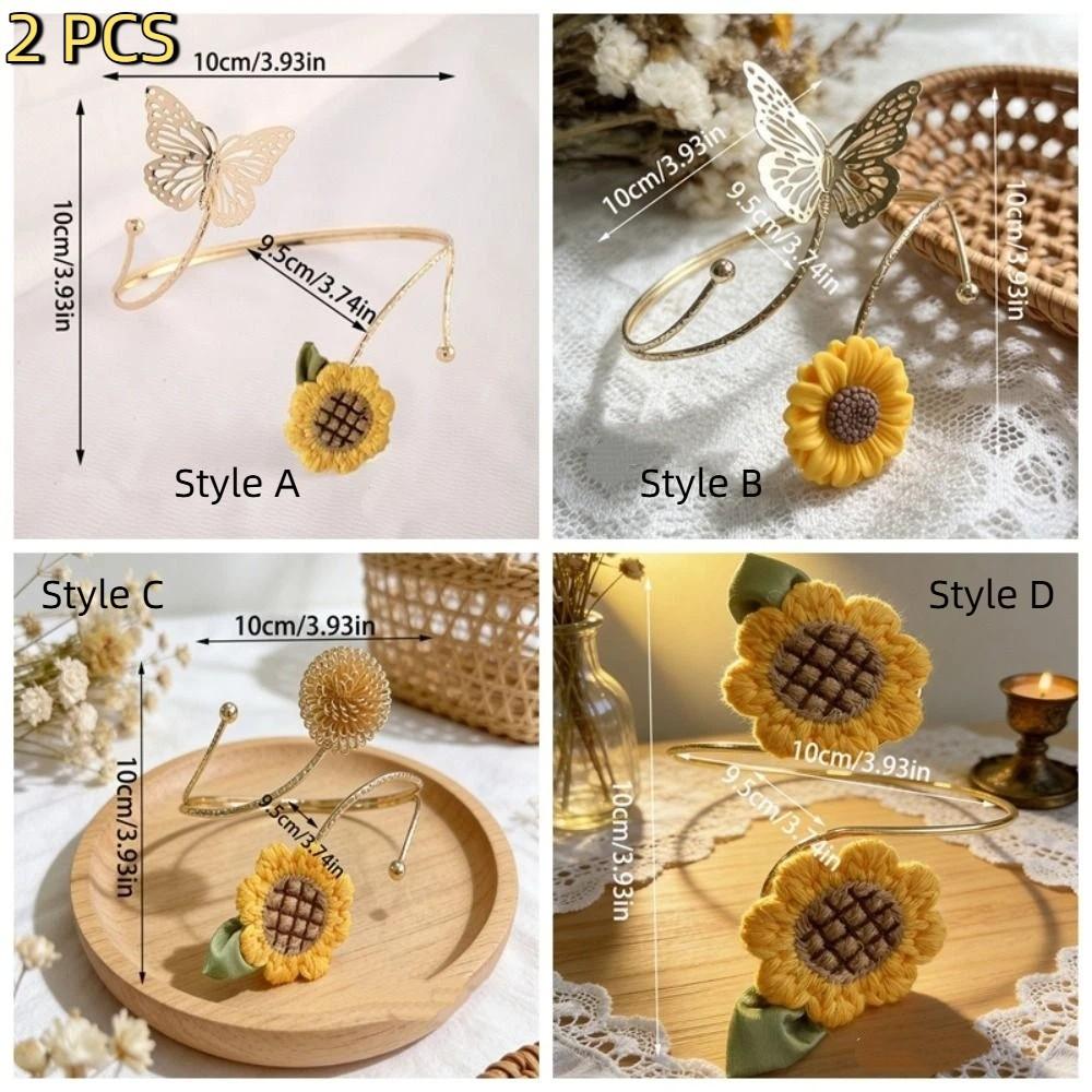 Metal Butterfly Sunflower Curtain Straps Fabric Sunflower Curtain Holders Living Room