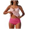 Strap Swim Top And High Waist Bikinibottom Briefs Split Swimwear Women High Waisted Bikini Sexy Push Up Two Piece Swimsuits