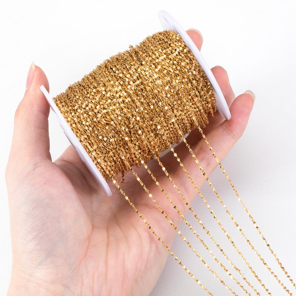 5Meters 1Meter Stainless Steel Gypsophila Thin Twist Chains for DIY Necklace Bracelet Anklet Clothing Accessories Jewelry Making