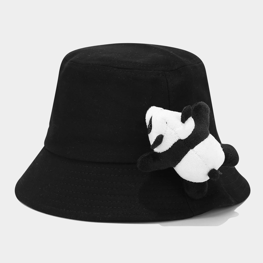 Childrens Cotton Sun Hat With Plush Panda Decoration For Summer Outdoor Play
