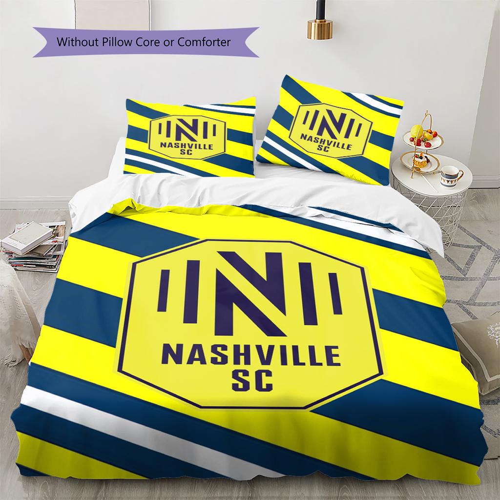 Nashville SC Pattern Bedding Set Quilt Cover Pillowcase Home Decor Gift (1 * duvet cover + 2 * pillowcase, without core)