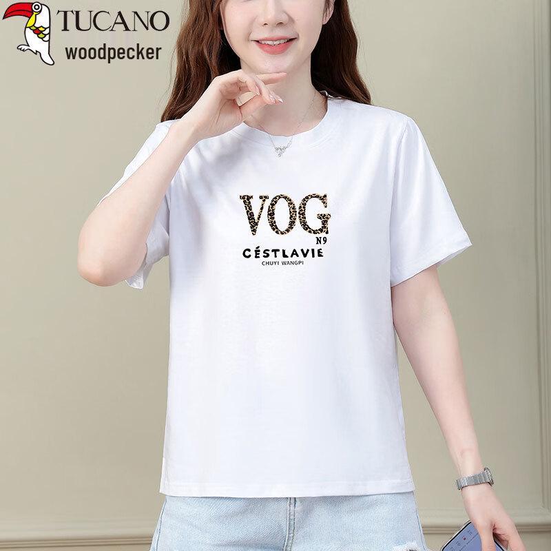 Woodpecker Women s Pure Cotton Printed Short Sleeve T-Shirt 2XL