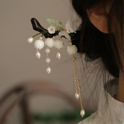 Neue Chinesische Blume Perle Quaste Haarspange Guochao Mode Retro Haarspange Hanfu Vielseitig Neue Haarspange Haarschmuck Damen