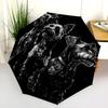 Black Schnauzer pattern, automatic folding umbrella, portable and foldable design, 8 ribs, a Christmas or birthday gift.
