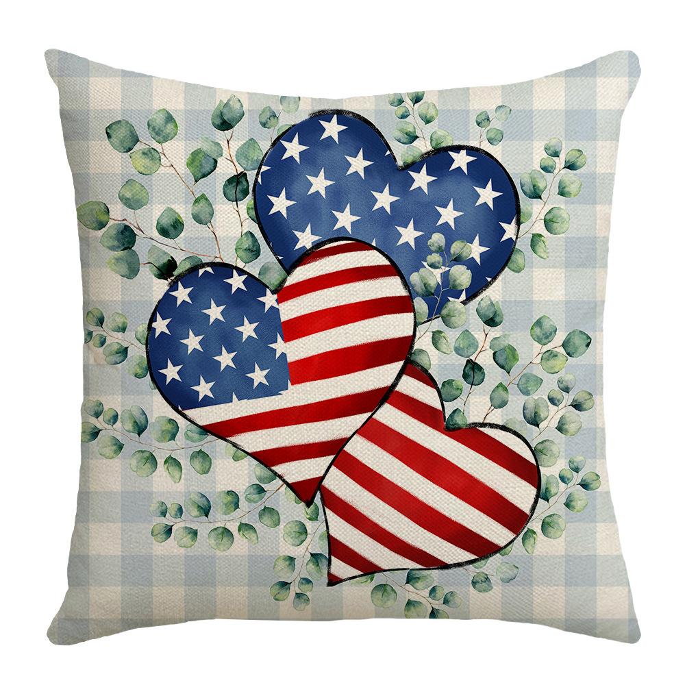 

Holiday Independence Day Striped Simple Pillow Cover Love Star Element Letter Print Living Room Cushion Cover 45 * 45Cm (without core)