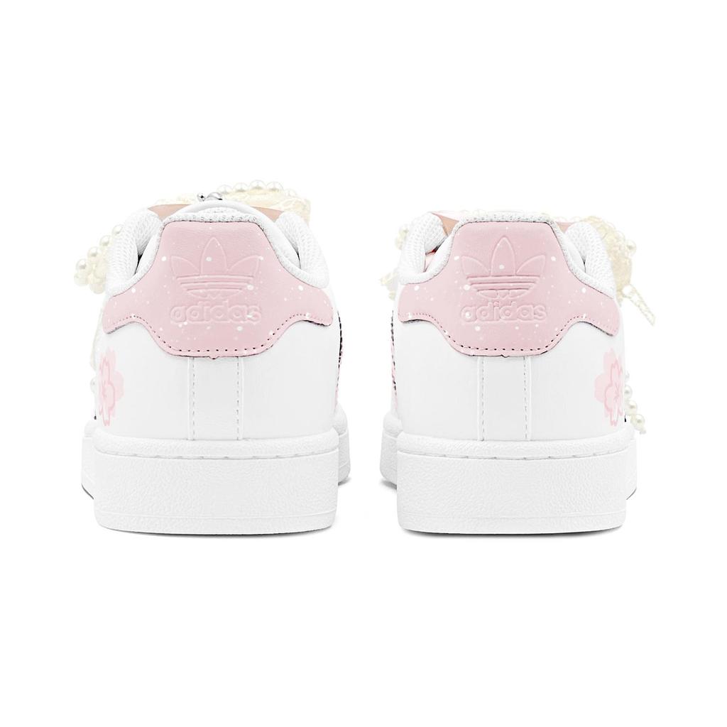adidas Originals Superstar 2 Skateboard-Schuhe Damen Low Top Weiß/Rosa JH9976(Team1655-S-BOX)
