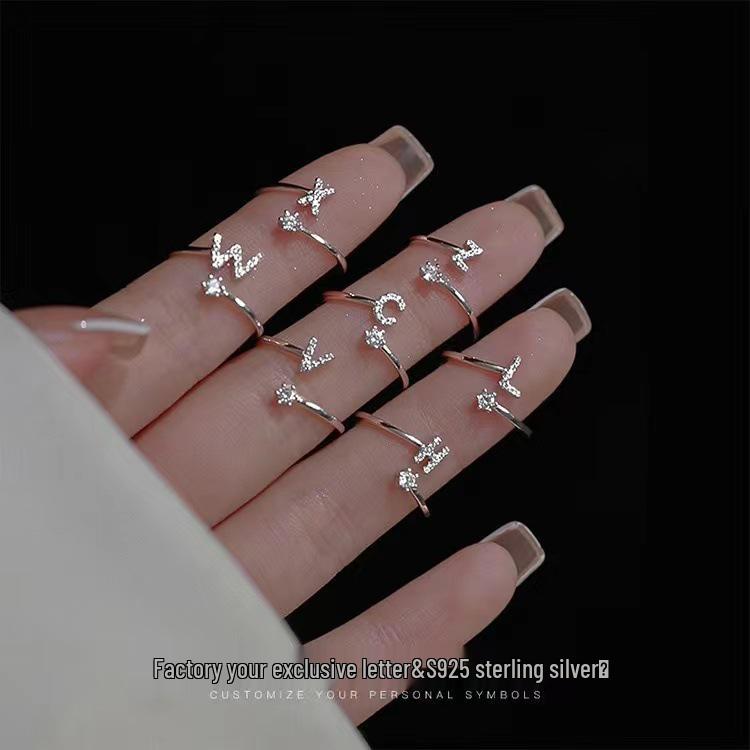Exquisite Women's 26 Letter Open Ring - European & American Design