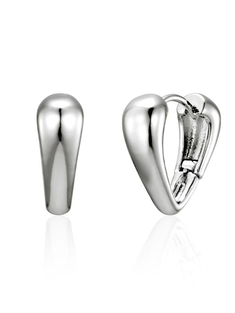 925 Silber Ballsaal Herz Wassertropfen One-Touch Ohrringe GISVEE156