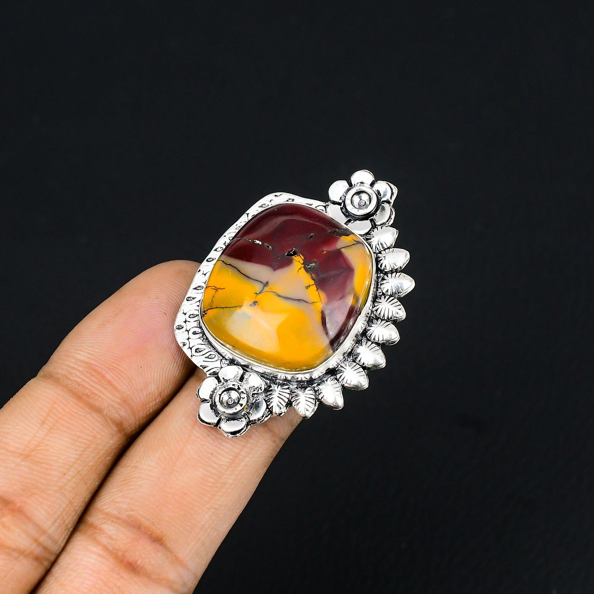 

Sisters Day Deal Sterling Silver Mookaite Stone Flower Wife Promise Ring US 7.5 7.5