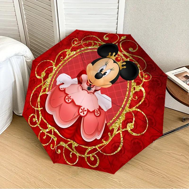 

1pc Minnie Mouse Automatic Folding Umbrella, 8-Rib Durable Frame, Durable Foldable Design - Elegant Gift for Commute yy251210097