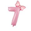 1Pc Large 32inch Number Pink Blue Foil Balloon With Bow 1-9 For Kid Boys Girls Birthday Party Baby Shower Decorations Balloon