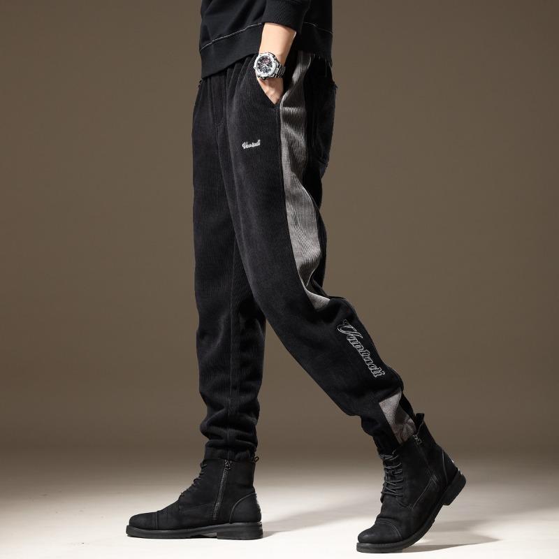 Corduroy pants men's autumn new loose tied feet slim casual sweatpants