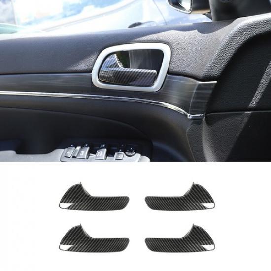 4X Kohlefaser Innentürgriff Abdeckung Zierleiste Für Jeep Grand Cherokee 2011-20