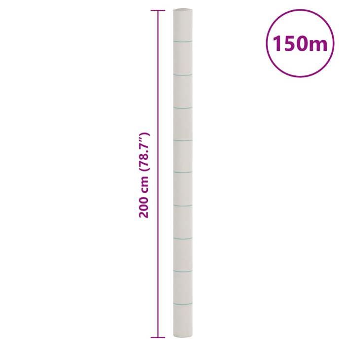 VidaXL Membrane anti-mauvaises herbes blanc 2x150 m PP, tissu anti-mauvaises herbes, membrane de contrôle des mauvaises 4005924