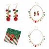 Bracelet Xmas Clavicle Chain Earrings Christmas Bell Jewelry Set Sweet   Girl