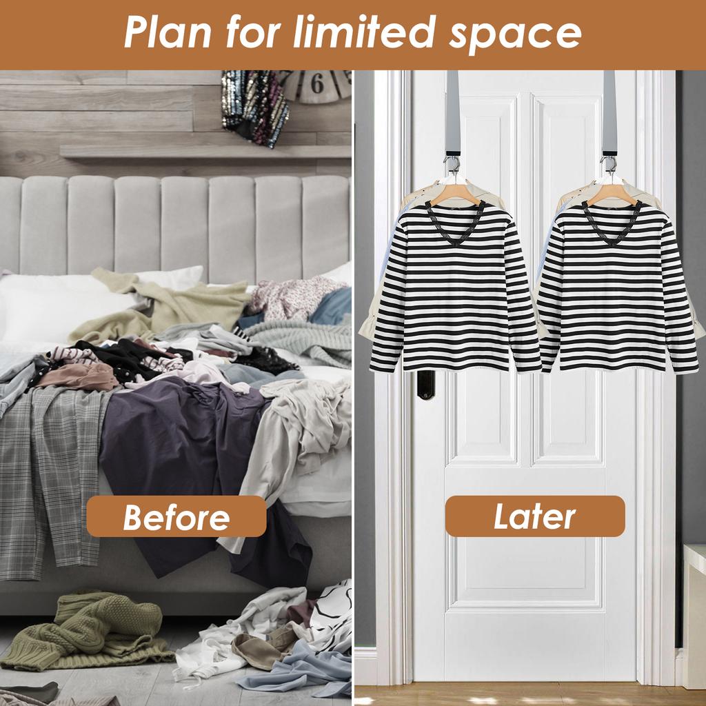 2/4PCS Clothes Drying Rack Wall Mounted Foldable Clothes Hanger Organization Storage Backpacks Hanger Rack for Dorm Laundry Room