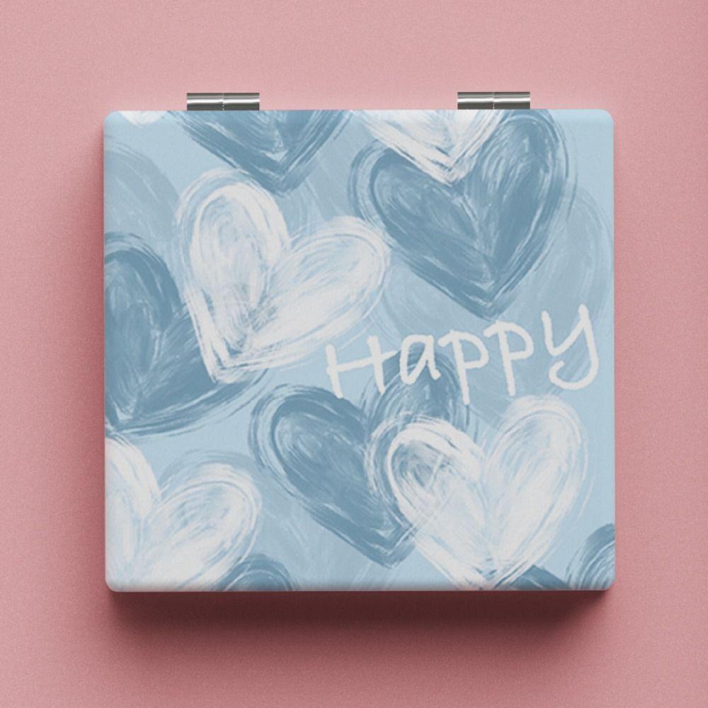 Abstract Oil Painting Style Pattern Folding Makeup Mirror Double-Sided Cute Small Mirror  Makeup