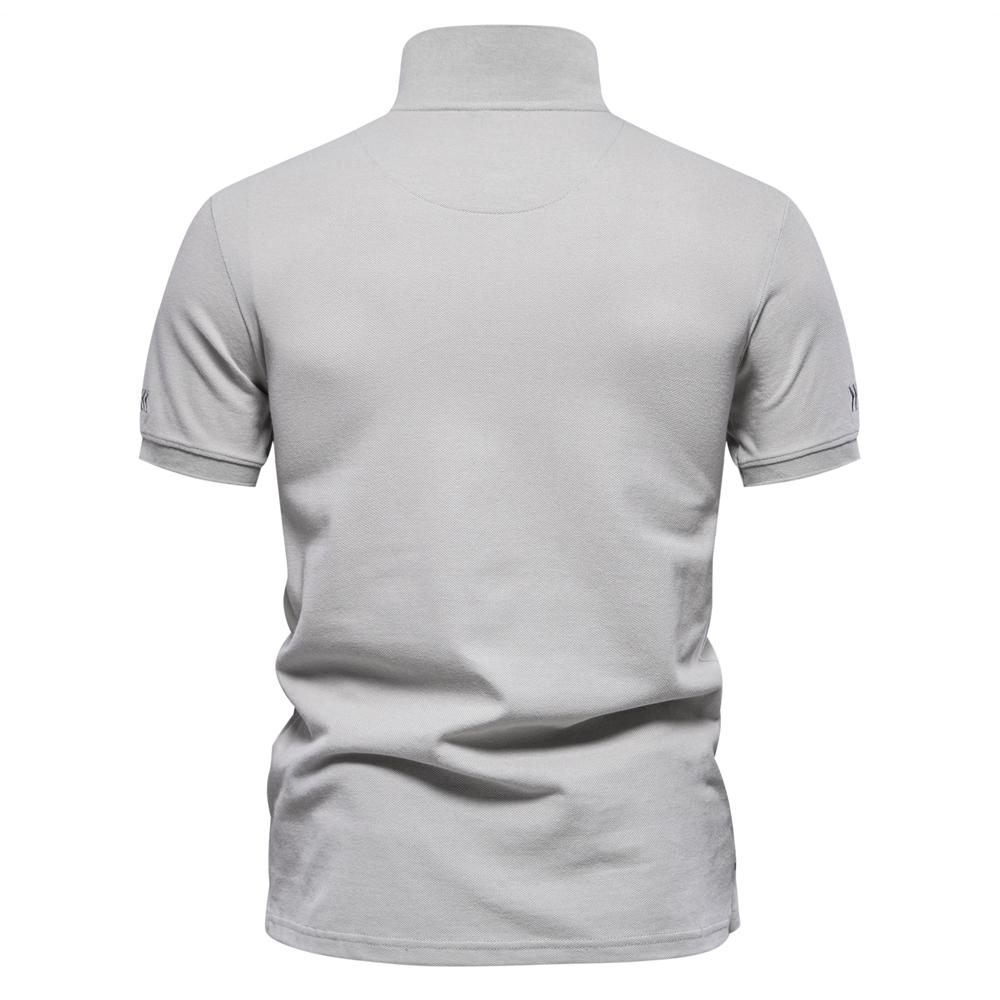 Men’s Polo Shirts Cotton Short Sleeves Lapel Collar Embroidery Casual T-shirts Daily Comfy Menswear Summer Slim Fit Tops