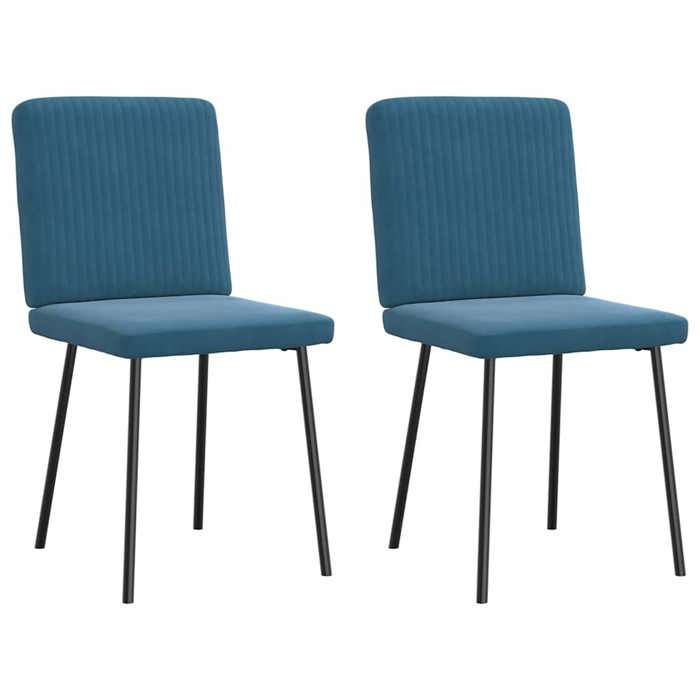 VidaXL Dining Chairs Set of 2 Blue Velvet 4101196