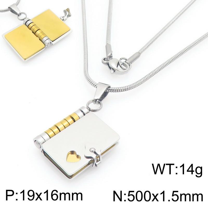 Stainless Steel Mini Book Locket Necklace for Women Men Envelope Locket Openable Pendant Jewelry Romantic Gift for Couples