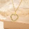  Rhinestones Heart Necklace for Women Stainless Steel Fashion Pentagram Star Pendant Chain Valentine's Day Jewelry Gift