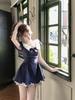 Heiress Style Short Skirt - Waist-Cinched Summer Dress with Bowknot Design