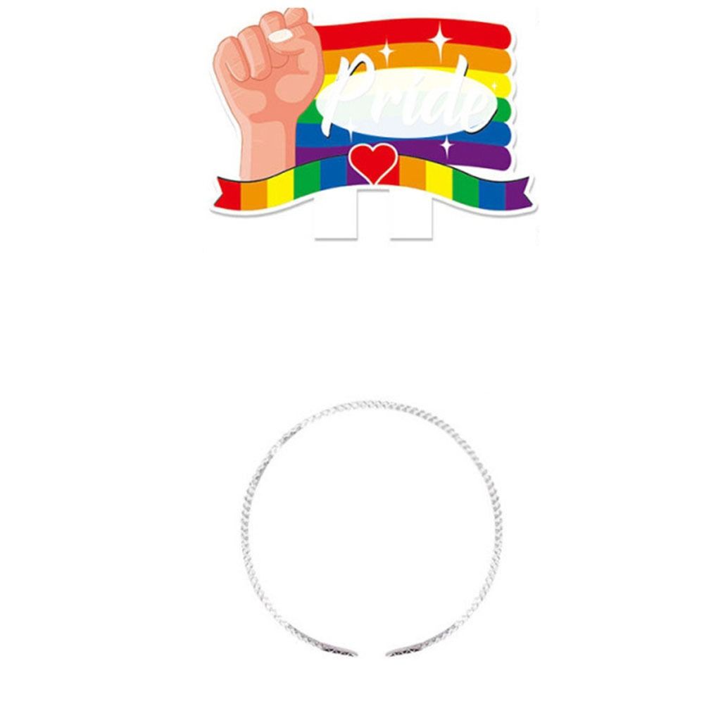 6pcs Rainbow Festival Rainbow Striped Hair Hoop Seven-color Rainbow Decorative Hair Band  Holiday
