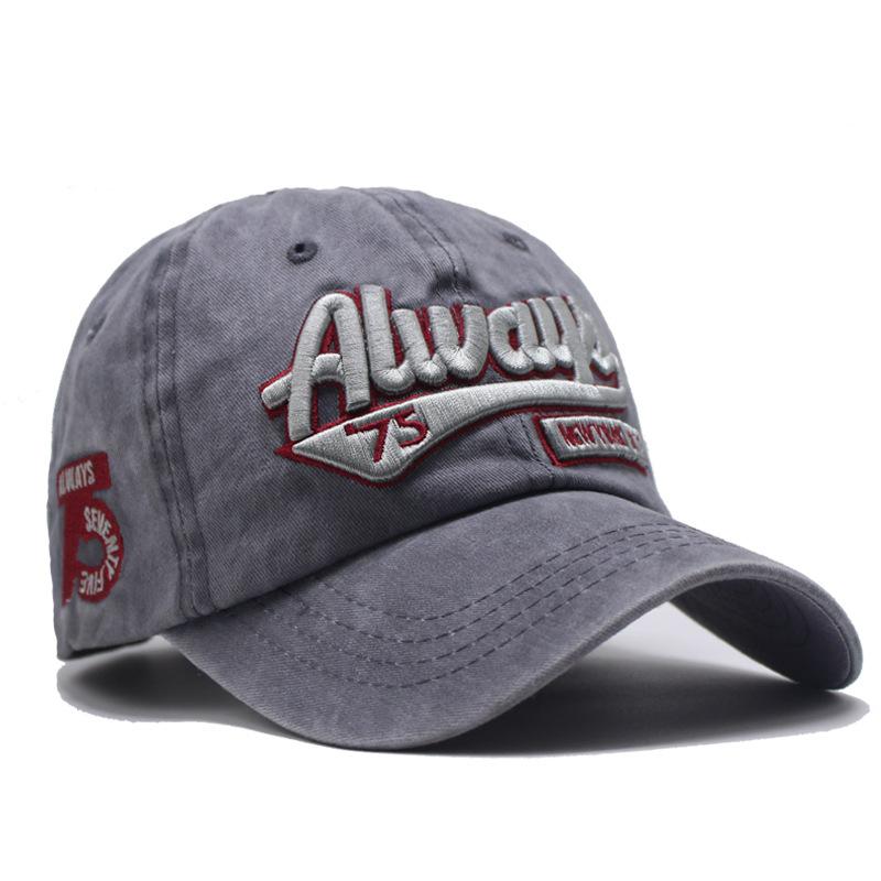 Washed and old letter embroidered cap trendy man personalized street woman sunshade baseball cap