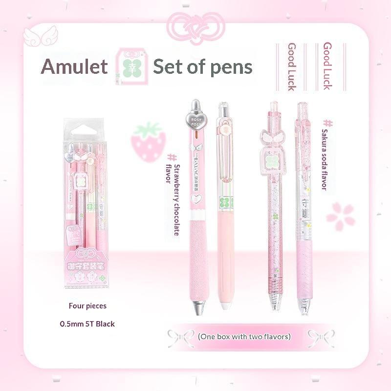 4Pcs/Set Japanese Cute Ins Inspired Scented Gel Pens Instant Dry 0.5Mm Smooth Ink For Exam Writing Sweet Aesthetic Pastel Pens
