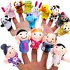 10 Pcs Animals Finger Puppets Set Baby Plush Doll Hand Cartoon Family Hand Puppet Pigs Cloth Theater Educational Toys For Kids