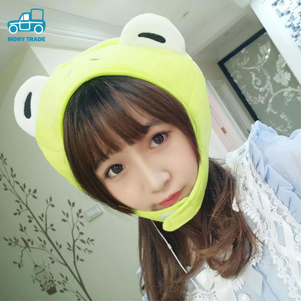 MORYTRADE Funny Headgear Hat Stuffed Animal Cosplay Halloween Frog