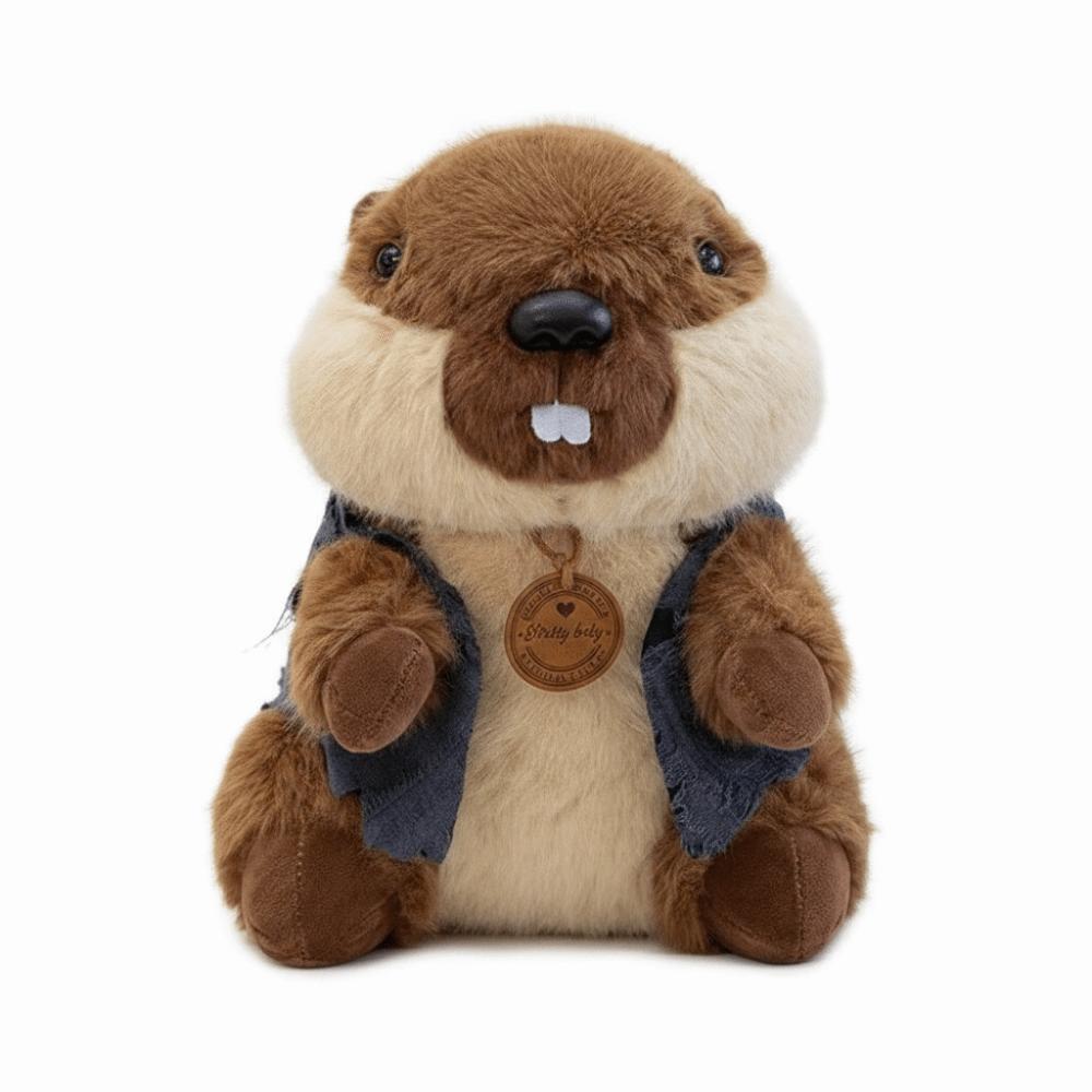 Soft Vest Groundhog Plush Doll Popular Vest Marmot Plush Doll Marmot Plush Toy Home Decor