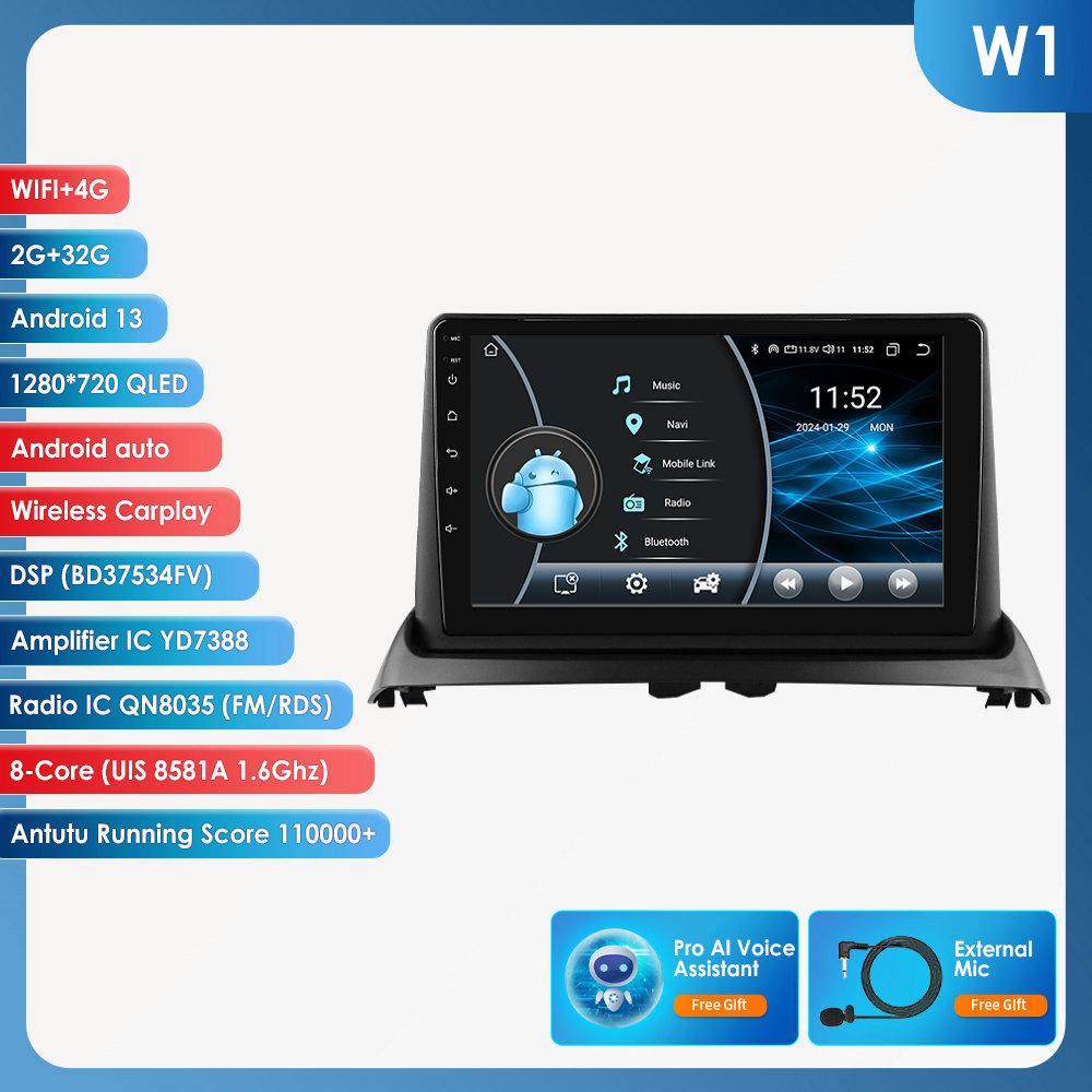 OSSURET Car Intelligent Systems Carplay Android Car Radio for Renault Clio 2 2000-2012 Multimedia Video Player WIFI Intelligent Screen Autoradio RDS