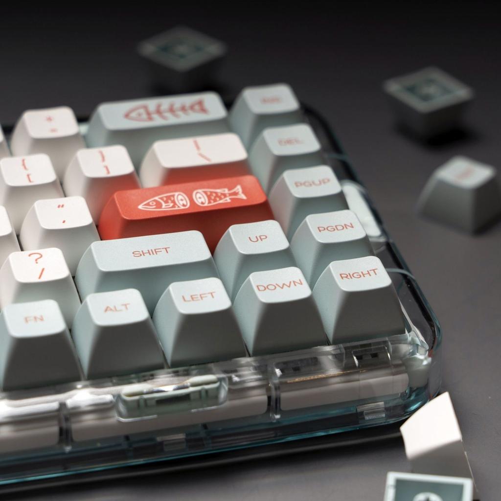Custom Minimalist HSA Profile PBT Keycaps 132 Keys, Dye-Sublimation, Cherry MX Compatible, for AJAZZ AULA Mechanical Keyboard