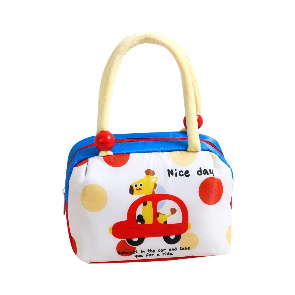 Cartoon Print Insulated Lunch Bag Aluminum Foil Large Capacity Outdoor Picnic Bag Portable Fresh-Keeping Students Lunchbox Bag