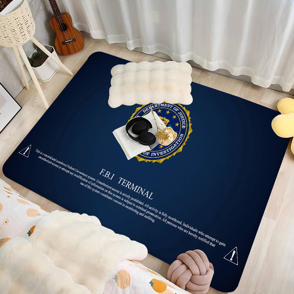 Polizei FBI Zimmerteppiche Retro Mehrfachauswahl Wohnzimmer Küchenteppich Rutschfest Willkommensteppich