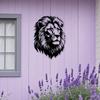 Modern Metal Lion Head Wall Art, Black & Green Rust-Proof Iron Decor