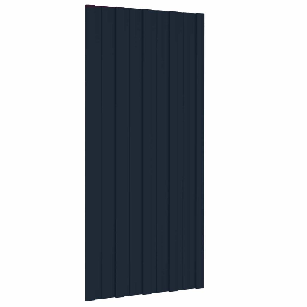 Roof Panel 12 pcs Anthracite 100 x 45 cm Galvanized Steel