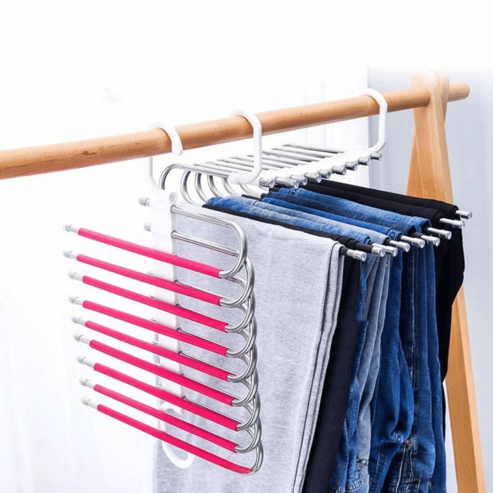 Large Capacity 9 Layers Pants Hangers Stainless Steel Multi-layer Trouser Rack  Clothes