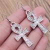 Classic Fashion Pharaoh Chief Ankh Cross Amulet Earrings Layered Valentine's Gift for Prom Nights