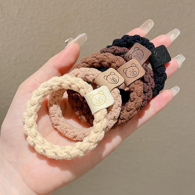 Elastico per Capelli a Scrunchie in Lussuosa Pelle Nera - Elastico Durevole per Capelli da Donna