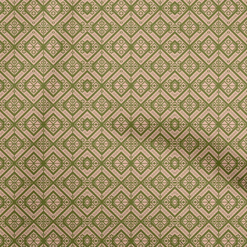 oneOone Cotton Flex Dark Teal Blue Fabric Geometric Diy Clothing Quilting Fabric Print Fabric By Yard 40 Inch