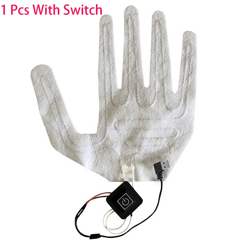 Heated Gloves Usb Gloves Winter Warm Five-Finger Heating Gloves Pad Electric Heating Film Glove Heating Sheet With Switch