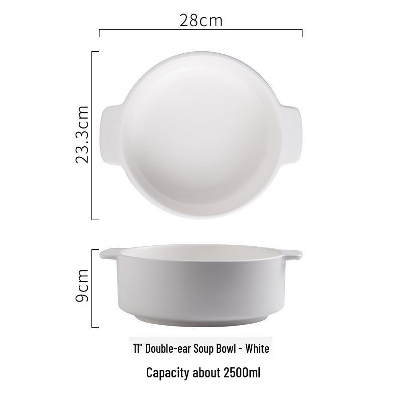 Nordic Creative Double-Ear Ceramic Soup Bowl