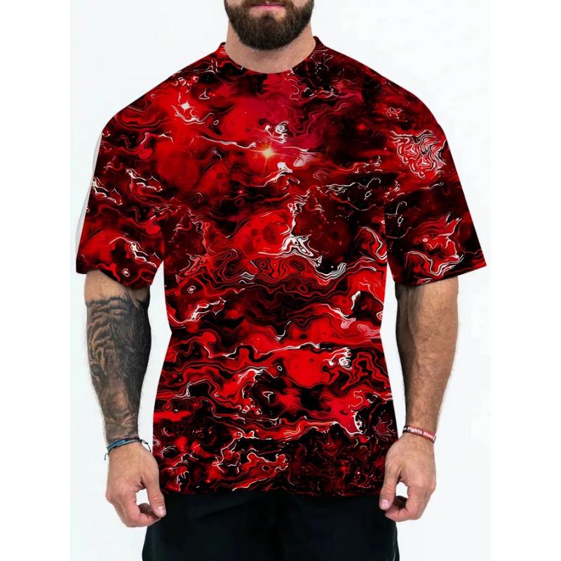 New Summer 3D Digital Printed European and American Adult Men's T-shirt