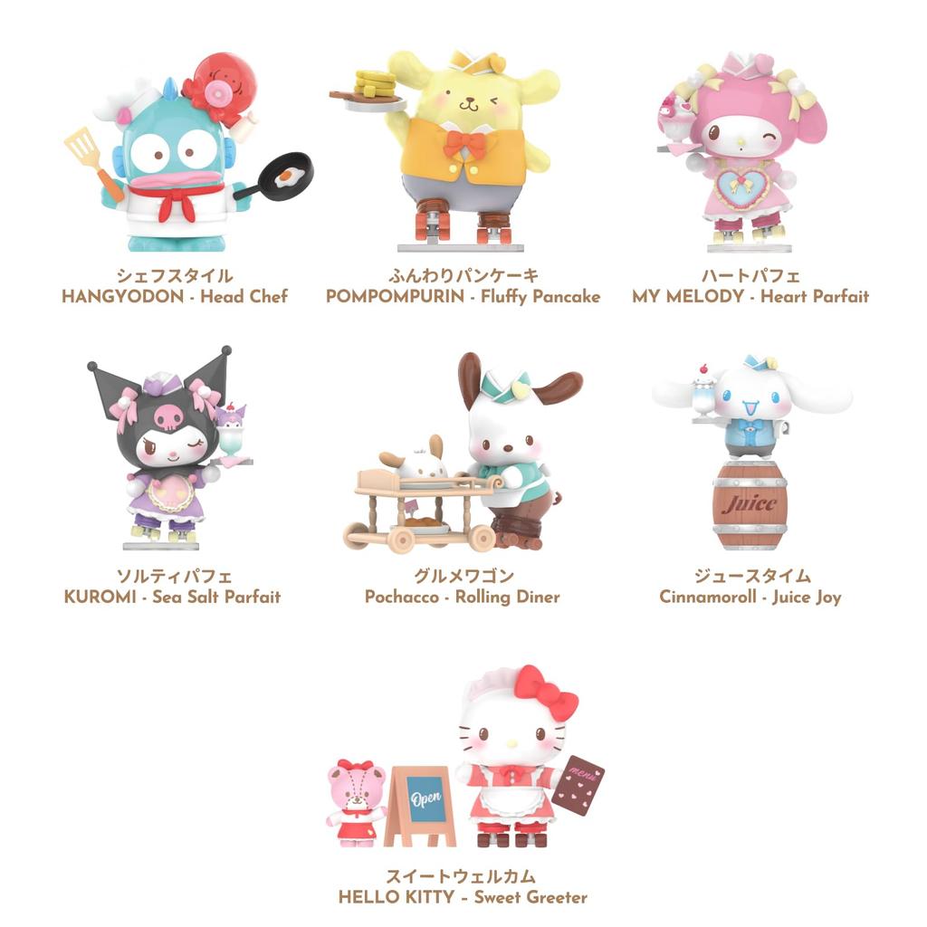 TOP TOY Sanrio Characters Roller Skate Diner Series Box 6 Gachapon Blind Box Figure Soft Vinyl PVC Premium Toy Birthday Present Christmas Gift